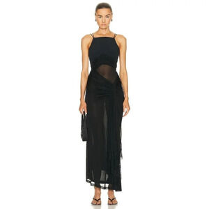 CHRISTOPHER ESBER Chlorophyte Ore Gown in Black 0 New Womens sheer Long Dress
